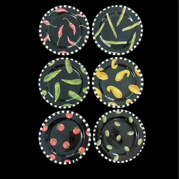 6 Droll Designs Handmade and Hand painted plates - Picture 2 of 16